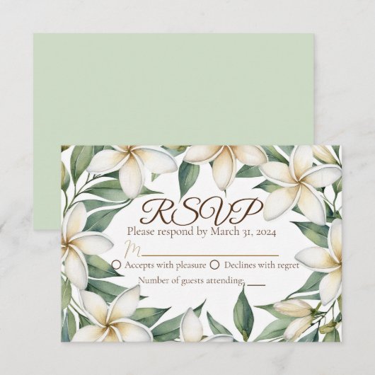 プルメリア結婚ズ 出欠カード (正面/裏面)