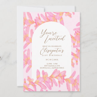 プルメリア誕生日招待状 招待状