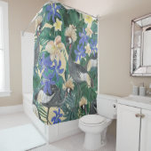 プルメリア青い花、水色シームレス。 シャワーカーテン (インサイチュ)