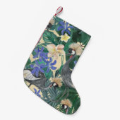 プルメリア青い花、水色シームレス。 スモールクリスマスストッキング (正面 (吊り時))