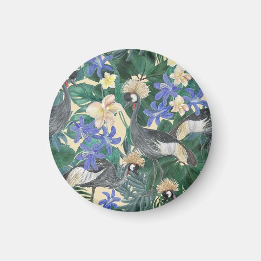 プルメリア青い花、水色シームレス。 マグネット (正面)