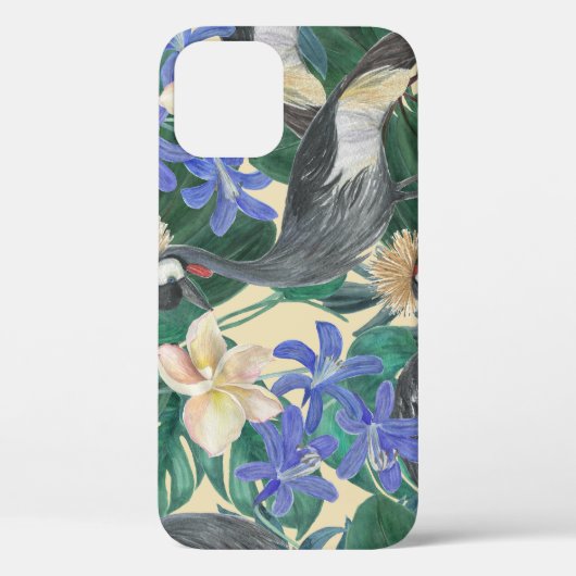 プルメリア青い花、水色シームレス。 Case-Mate iPhoneケース (裏面)