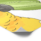 プルメリア、オウム、ヴィンテージの花のパターン。 ポスター (角)