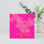 プルメリア / ホットピンクのルアウ / 卒業式 / 結婚式 招待状 (スタンド正面)