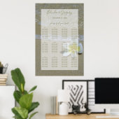 プルメリアFrangipani On Sand 結婚's Seat Chart ポスター (ホームオフィス)