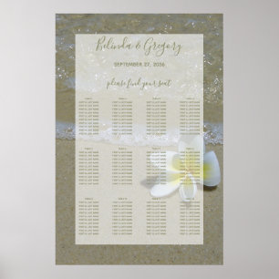 プルメリアFrangipani On Sand 結婚's Seat Chart ポスター