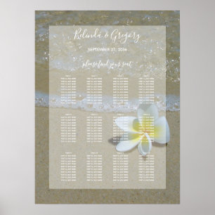 プルメリアFrangipani On Sand 結婚's Seat Chart ポスター