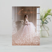 プルリナオロサテンデンシアXVエスパニョールフォート 箔招待状 (立ち正面)