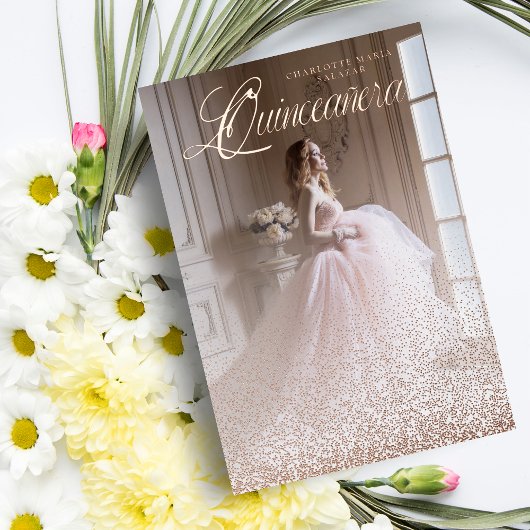 プルリナオロサテンデンシアXVエスパニョールフォート 箔招待状