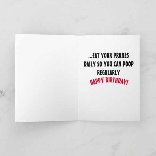 プルーおもしろいニングして、ウンチ誕生日カードを使用できるようにします カード (内部)