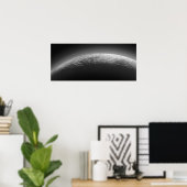 プルークールトの白黒サーフェス地形 ポスター (ホームオフィス)