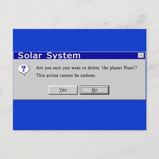 プルートのおもしろいな階級を下げられたデザイン ポストカード (正面)