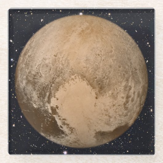 プルートスターリースカイハート ガラスコースター (正面)