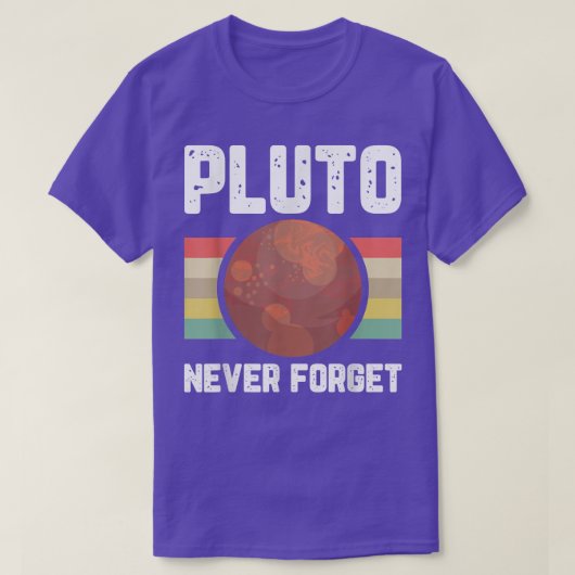 プルートノー忘れ宇宙プラネットユーモアレトロScenc Tシャツ (デザイン正面)