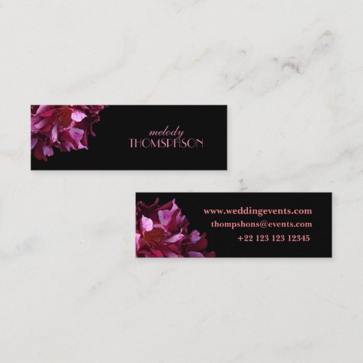 プルーヌバラフラワーインティール（緑がかった色）アクアブルーデジタルアート スキニー名刺 (正面/裏面)