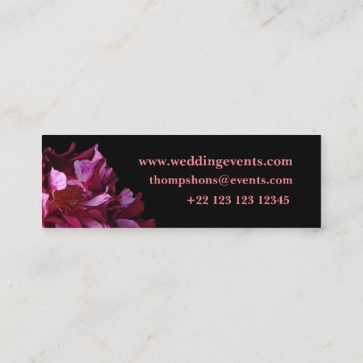 プルーヌバラフラワーインティール（緑がかった色）アクアブルーデジタルアート スキニー名刺 (裏面)