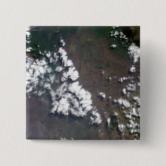 プルームはDRCのナイラゴーン火山から上昇する 缶バッジ (正面)