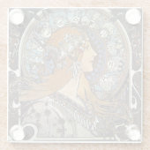 プルーム〔占星術の〕十二宮図ウーマンバイアルフォンスミュシャ-アールヌーボー ガラスコースター (裏面)