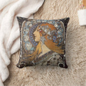 プルーム〔占星術の〕十二宮図ウーマンバイアルフォンスミュシャ-アールヌーボー クッション (ブランケット)