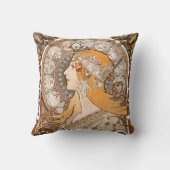 プルーム〔占星術の〕十二宮図ウーマンバイアルフォンスミュシャ-アールヌーボー クッション (裏面)