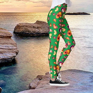 プレかわいらしイグラデーションドフォイルハート緑レギンス レギンス