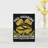 プレの結婚シェナニガンス分隊新郎新婦パーティーBa カード (黄色い花)