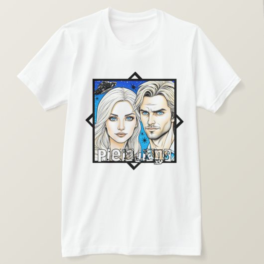 プレアディアンのエキストラフアソファーとUFO Tシャツ (デザイン正面)