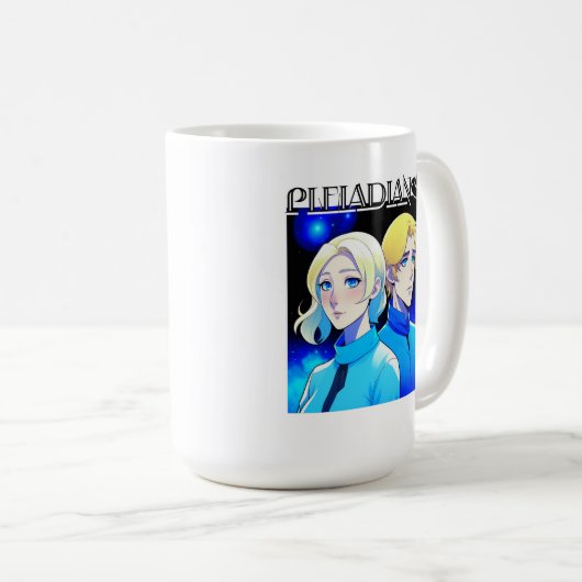 プレアディアンエイリアンレースとUFO コーヒーマグカップ (正面右)