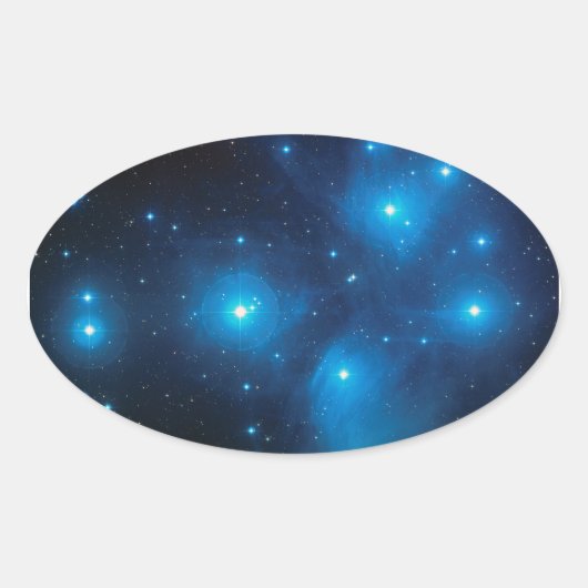 プレアデス星団 オーバルステッカー 楕円形シール (正面)
