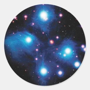 プレアデス星団 M45 NASA宇宙写真 ラウンドシール