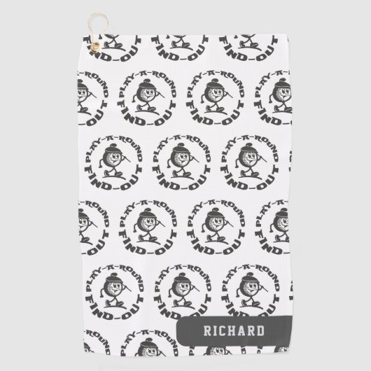 プレイして確認 パターン カスタムネーム ゴルファー ゴルフタオル (正面)