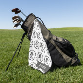 プレイして確認 パターン カスタムネーム ゴルファー ゴルフタオル (グリーン)