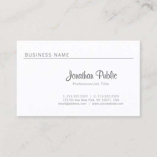 プレイエレガントンミニマルお洒落プロフェッショナルルクセ 名刺 (正面)