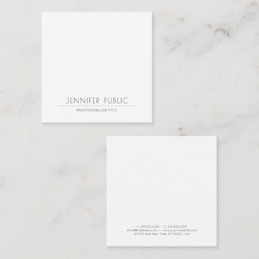 プレイエレガントンモダンミニマルトレンディーラグジュアリー スクエア名刺 (正面/裏面)