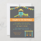 プレイグモダンラウンド子供の誕生日パーティの招待状 招待状 (正面)