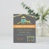 プレイグモダンラウンド子供の誕生日パーティの招待状 招待状 (スタンド正面)