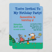 プレイグラウンドでのメイジーとドティシーソー 招待状 (正面/裏面)