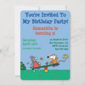 プレイグラウンドでのメイジーとドティシーソー 招待状 (正面)