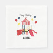 プレイグラウンドキッズボーイズガールズ誕生日名前をカスタムする スタンダードランチョンナプキン (正面)