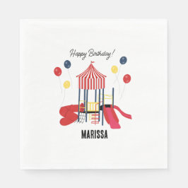 プレイグラウンドキッズボーイズガールズ誕生日名前をカスタムする スタンダードランチョンナプキン