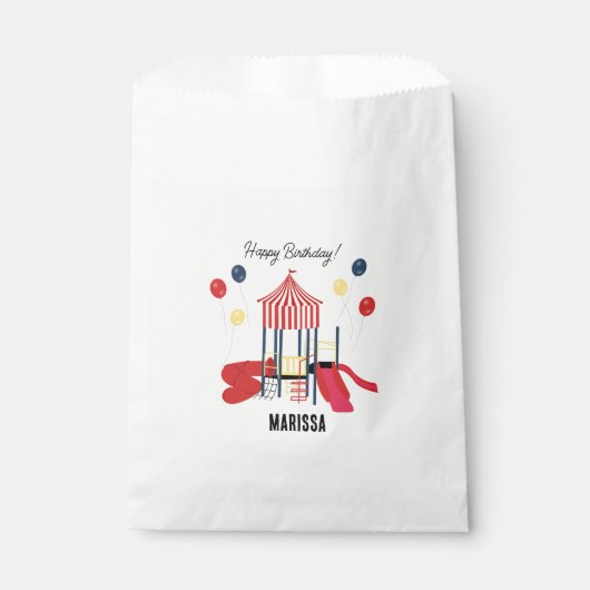 プレイグラウンドキッズボーイズガールズ誕生日名前をカスタムする フェイバーバッグ (正面)