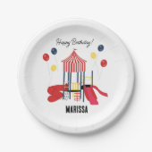 プレイグラウンドキッズボーイズガールズ誕生日名前をカスタムする ペーパープレート (正面)