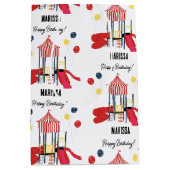 プレイグラウンドキッズボーイズガールズ誕生日名前をカスタムする ミディアムペーパーバッグ (正面)