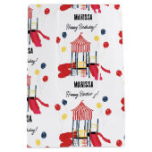 プレイグラウンドキッズボーイズガールズ誕生日名前をカスタムする ミディアムペーパーバッグ (裏面)