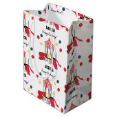 プレイグラウンドキッズボーイズガールズ誕生日名前をカスタムする ミディアムペーパーバッグ (裏面アングル)