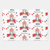 プレイグラウンドキッズボーイズガールズ誕生日名前をカスタムする ラッピングペーパーシート (正面2)