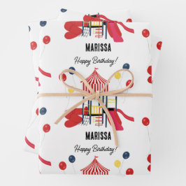 プレイグラウンドキッズボーイズガールズ誕生日名前をカスタムする ラッピングペーパーシート