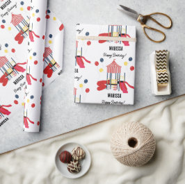 プレイグラウンドキッズボーイズガールズ誕生日名前をカスタムする ラッピングペーパー