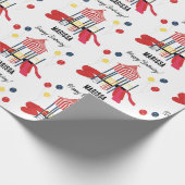 プレイグラウンドキッズボーイズガールズ誕生日名前をカスタムする ラッピングペーパー (角)