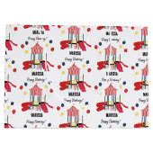 プレイグラウンドキッズボーイズガールズ誕生日名前をカスタムする ラージペーパーバッグ (裏面)